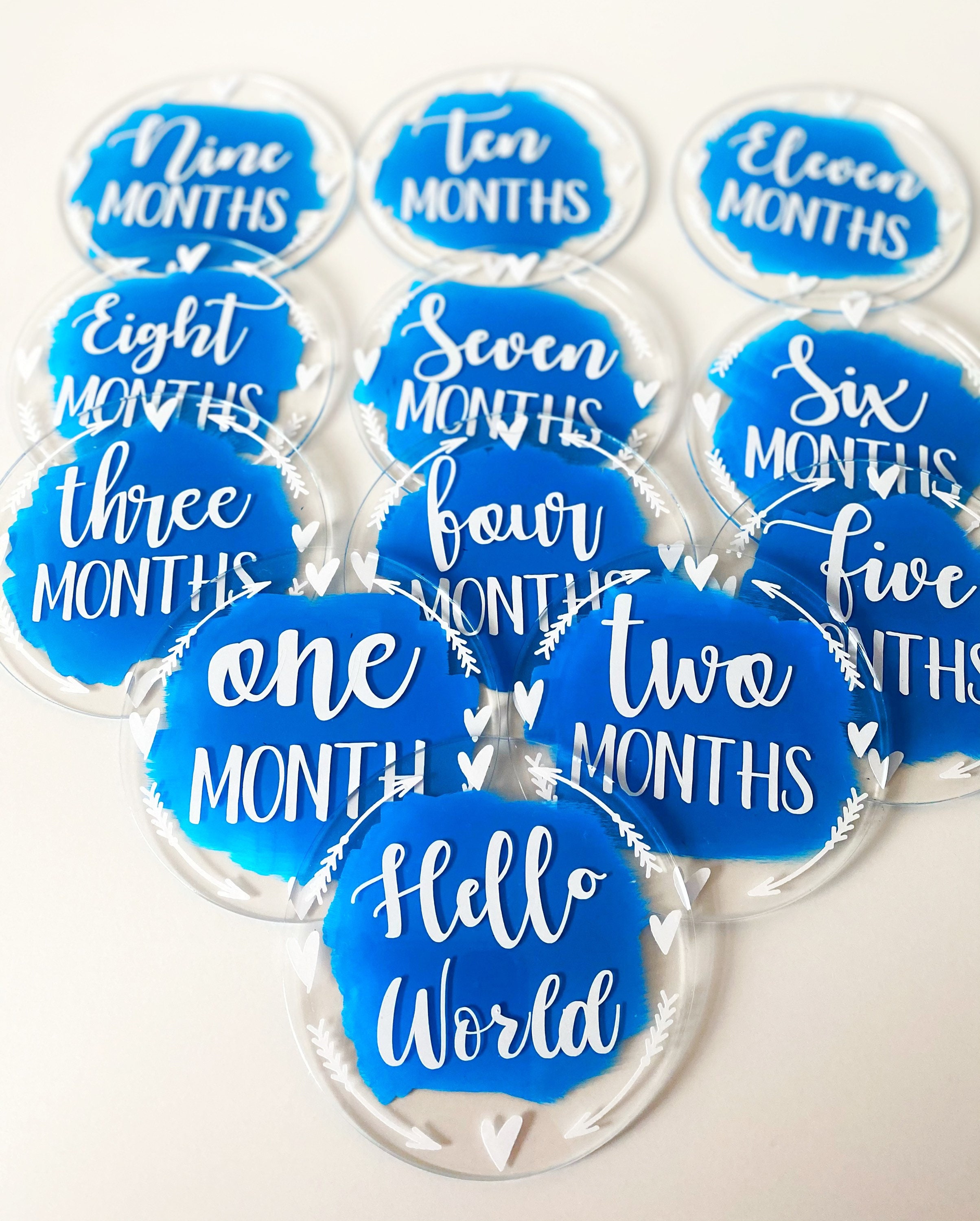 Baby milestones acrylic disc set Etsy
