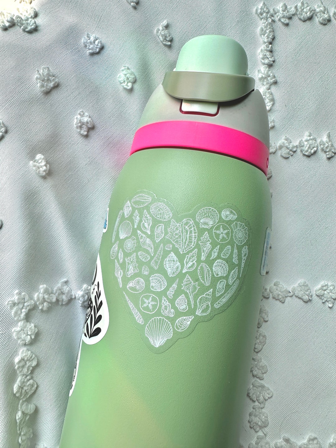 CLEAR Heart Shell Sticker, Vinyl Sticker, Waterproof Sticker, Shell ...