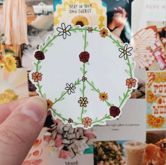 Laptop Sticker Peace Sign Sticker Small Gift Cute Sticker Daisy Sticker Rose Sticker Flower Sticker Floral Peace Sign Sticker Laptop Sticker Peace Sign Sticker Small Gift Cute Sticker Daisy Sticker Rose Sticker Flower Sticker Floral Peace Sign Sticker