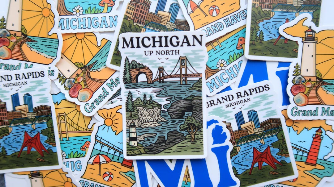 Up North Michigan Sticker, Vinyl Sticker, Michigan Sticker, Car Sticker ...