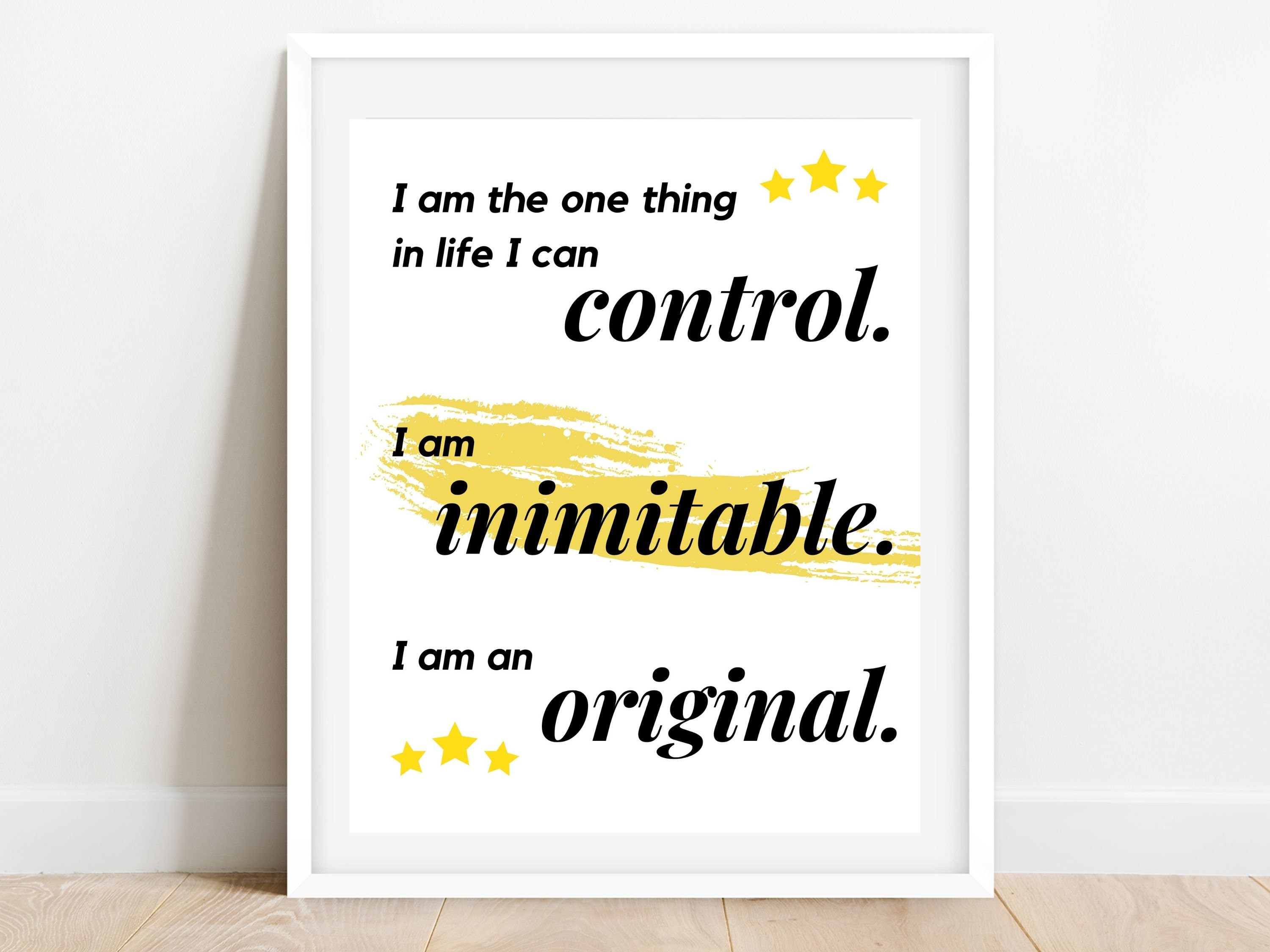 I Am Inimitable I Am an Original Hamilton Lyrics Wall Art