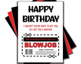 BIRTHDAY CARD Blow Job rude Funny banter sarcastic blunt Scratch Card 