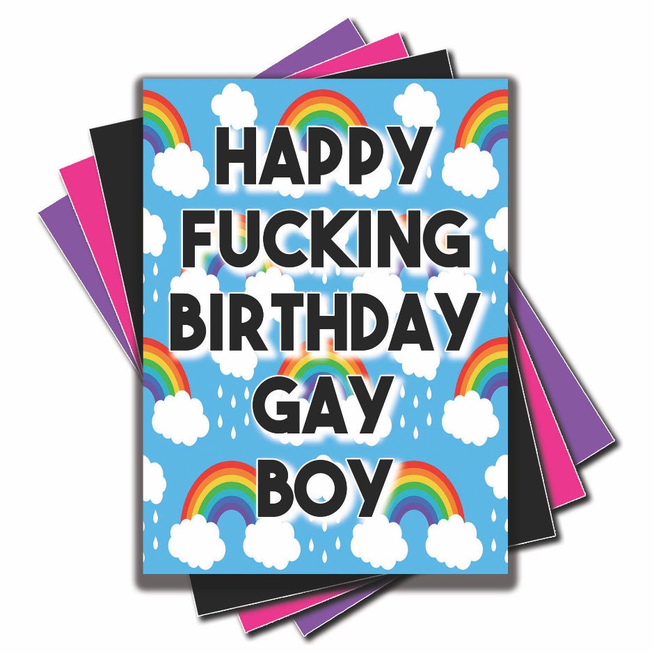 Funny Gay Birthday Cards Happy Fcking Birthday Gay Boy Gay Etsy