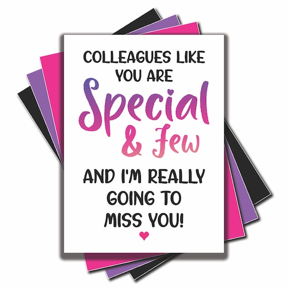 Carte De Travail De Depart Pour Le Collegue Nouvelles Cartes Etsy Canada