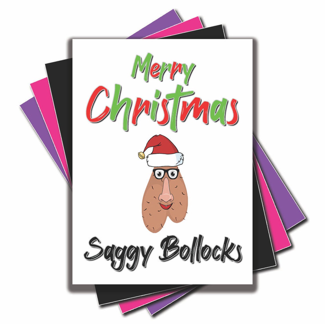Funny Christmas Cards Merry Christmas Saggy Bollocks Rude Etsy Australia
