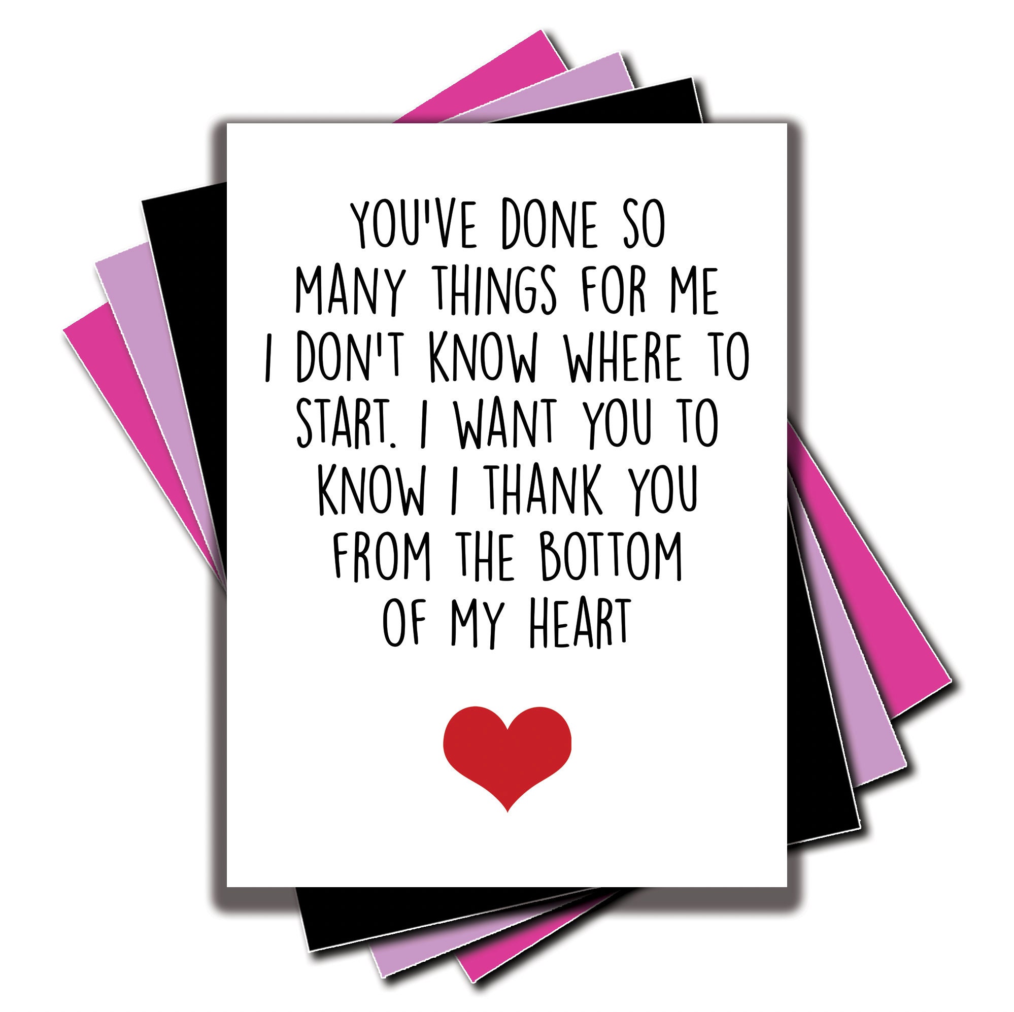 Thank You From The Bottom Of My Heart Friendship Card Greeting Etsy Uk