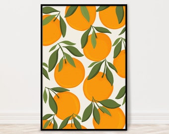 Orange Fruit Kitchen Wall Art Print | Citrus Furit Food Poster | For Dining Room and Kitchen | Size 5x7, 8x10, 11x14, 16x20, 18x24, 24x36