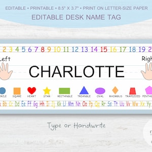 Classroom Name Tags & Name Plates for Students, Class Desk Name Tags, Class Name Plate, Student Name Tags, Schook Desk Name Tag - Editable