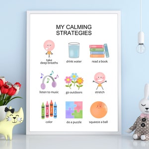 My Calming Strategies Chart & Poster for kids - Feelings Emotions Chart and Poster - Education Poster - Toddler Learning Chart Printable