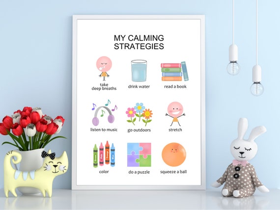 My Calming Strategies Chart & Poster for Kids Feelings | Etsy Canada