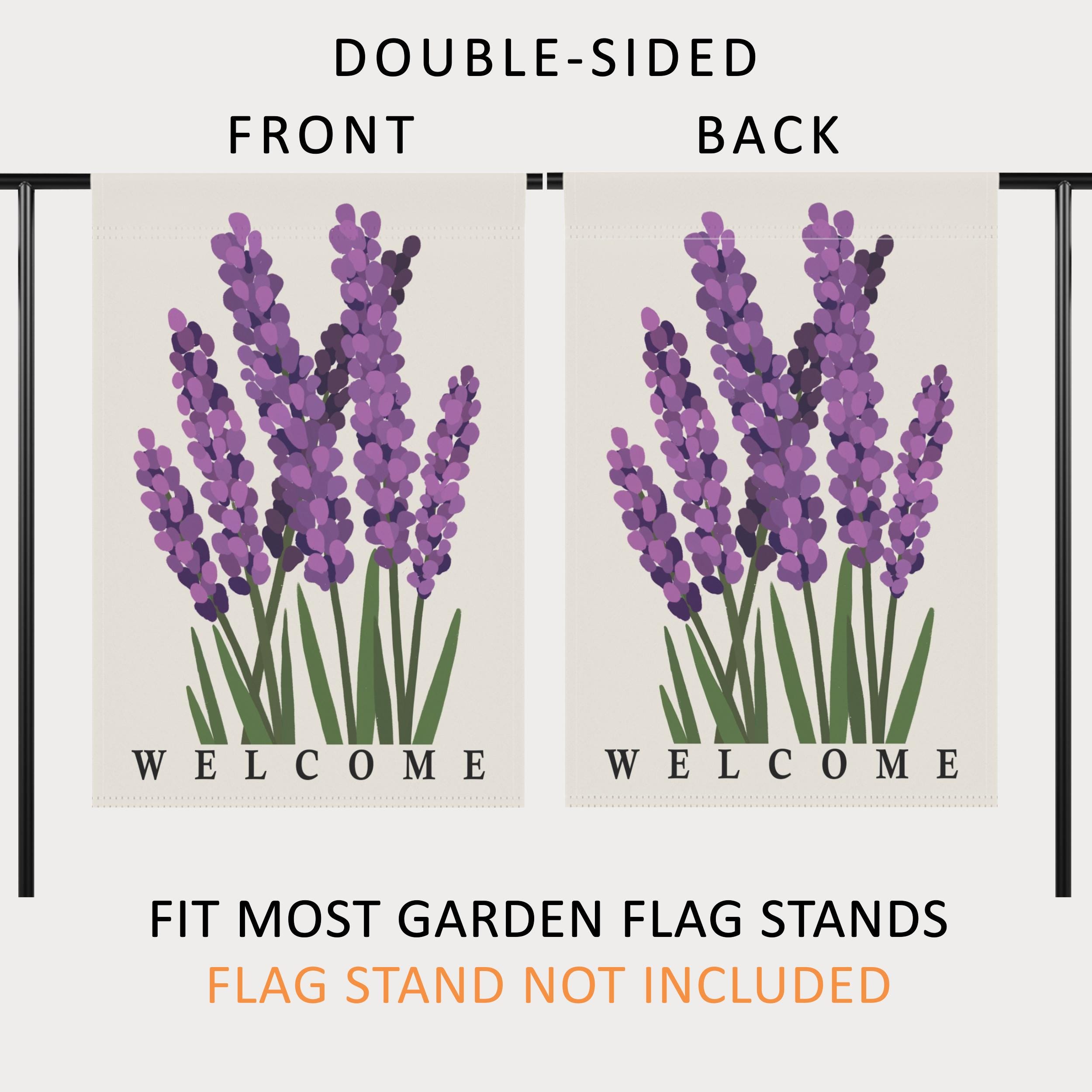 Lavender Floral Welcome Garden Flag and House Flag | Outdoor Yard