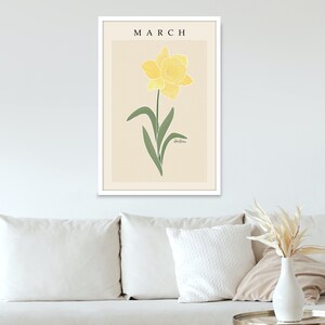 Personalized March Daffodil Birth Flower Print