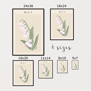 Personalized May Lily of The Valley Birth Month Flower Print Poster