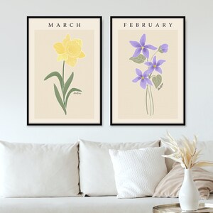 Personalized March Daffodil Birth Flower Print