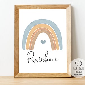 Printable Boho Rainbow Nursery Wall Art & Wall Print for | Etsy