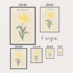 Personalized March Daffodil Birth Flower Print