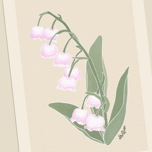 Personalized May Lily of The Valley Birth Month Flower Print Poster