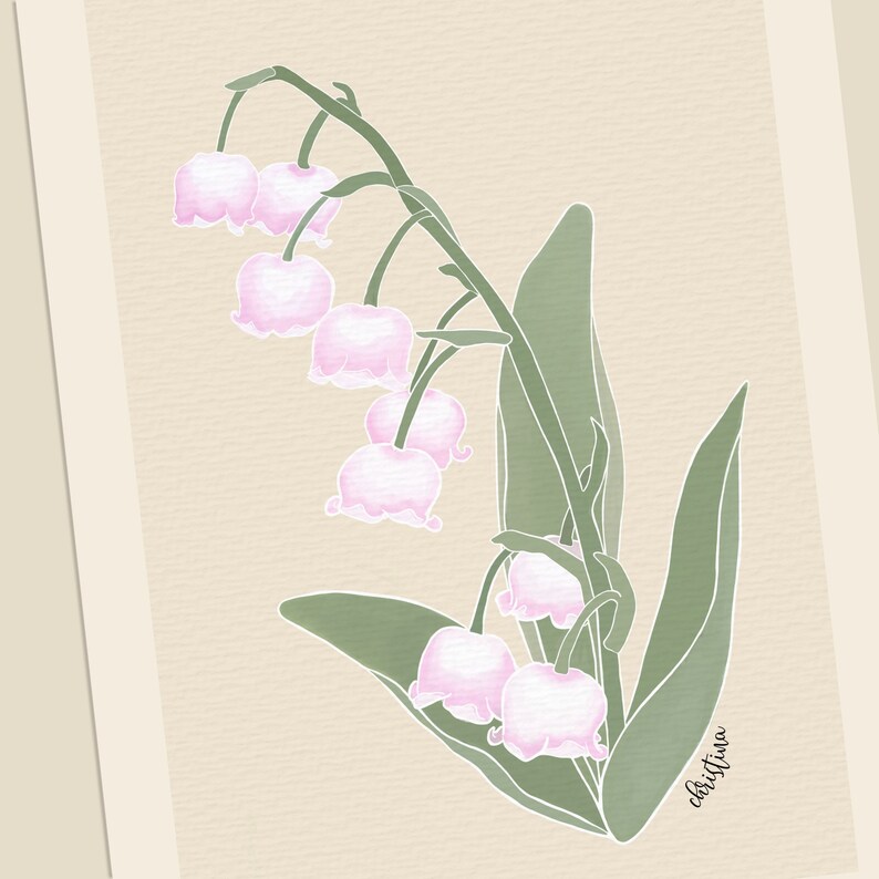 Personalized May Lily of The Valley Birth Month Flower Print Poster