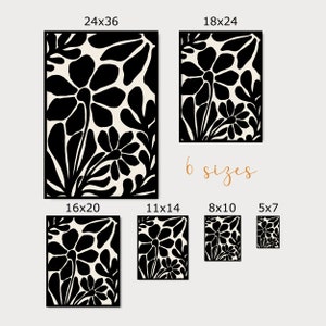 Black and Beige Floral Art Print