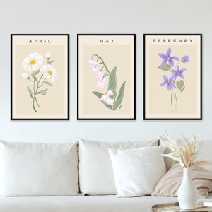 Personalized May Lily of The Valley Birth Month Flower Print Poster