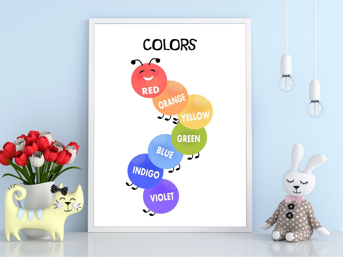 Learning Printable Color Chart &amp; Poster for Pre K Learning - Etsy
