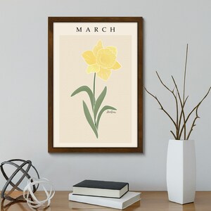 Personalized March Daffodil Birth Flower Print