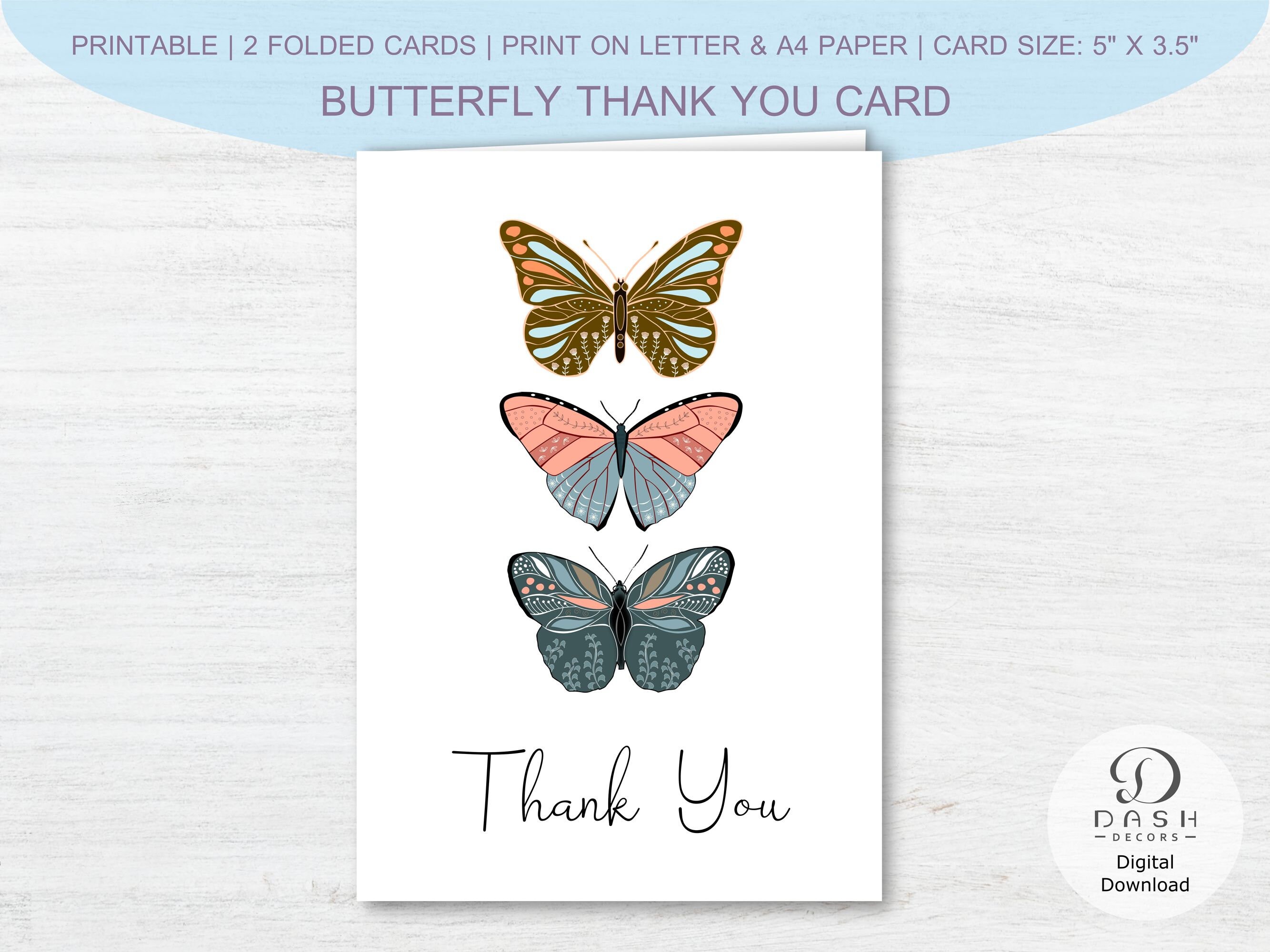 Butterfly Thank You Cards For Birthday Party Friends Baby Etsy butterfly-thank-you-cards-for-birthday-party-friends-baby-etsy