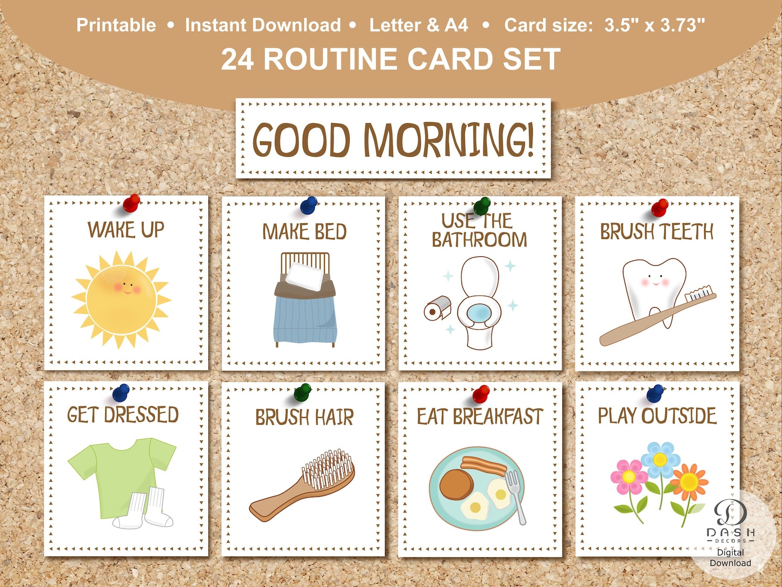 Druckbare tägliche Routine-Karten für Kinder visuelle Routine-Karten