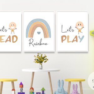 Printable Boho Rainbow Nursery Wall Art & Wall Print for | Etsy