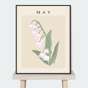 Personalized May Lily of The Valley Birth Month Flower Print Poster