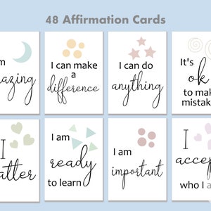 Printable Toddler Affirmation Cards Set for Kids & Toddlers Set of 48 ...