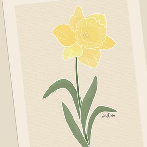 Personalized March Daffodil Birth Flower Print