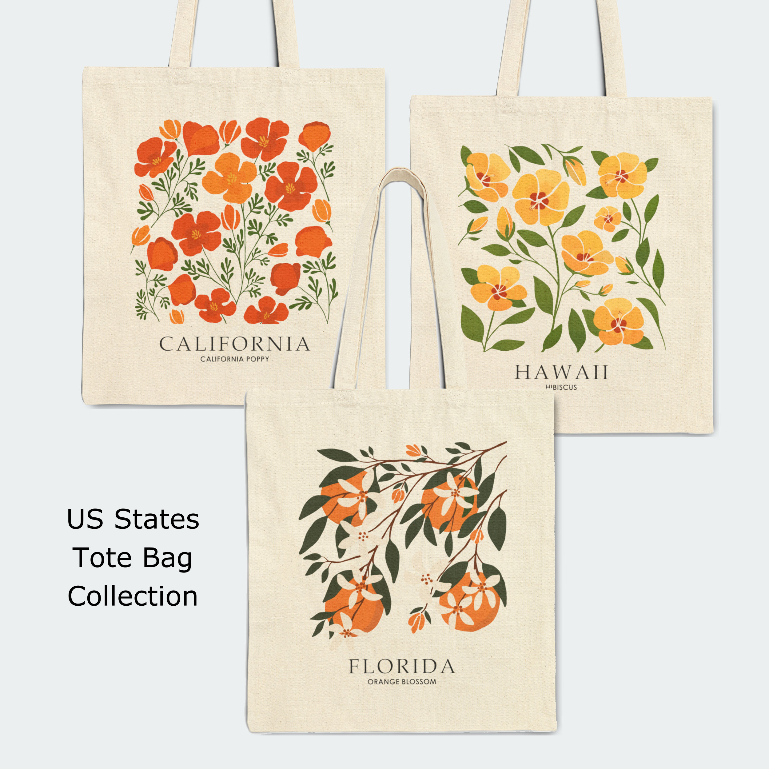 California Poppy Cotton Canvas Tote Bag | 15