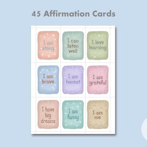 Printable Daily Affirmation Cards for Kids Set of 45 | Etsy