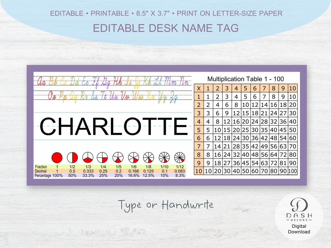 Desk Name Tags, Classroom Name Tags & Name Plates for Students ...