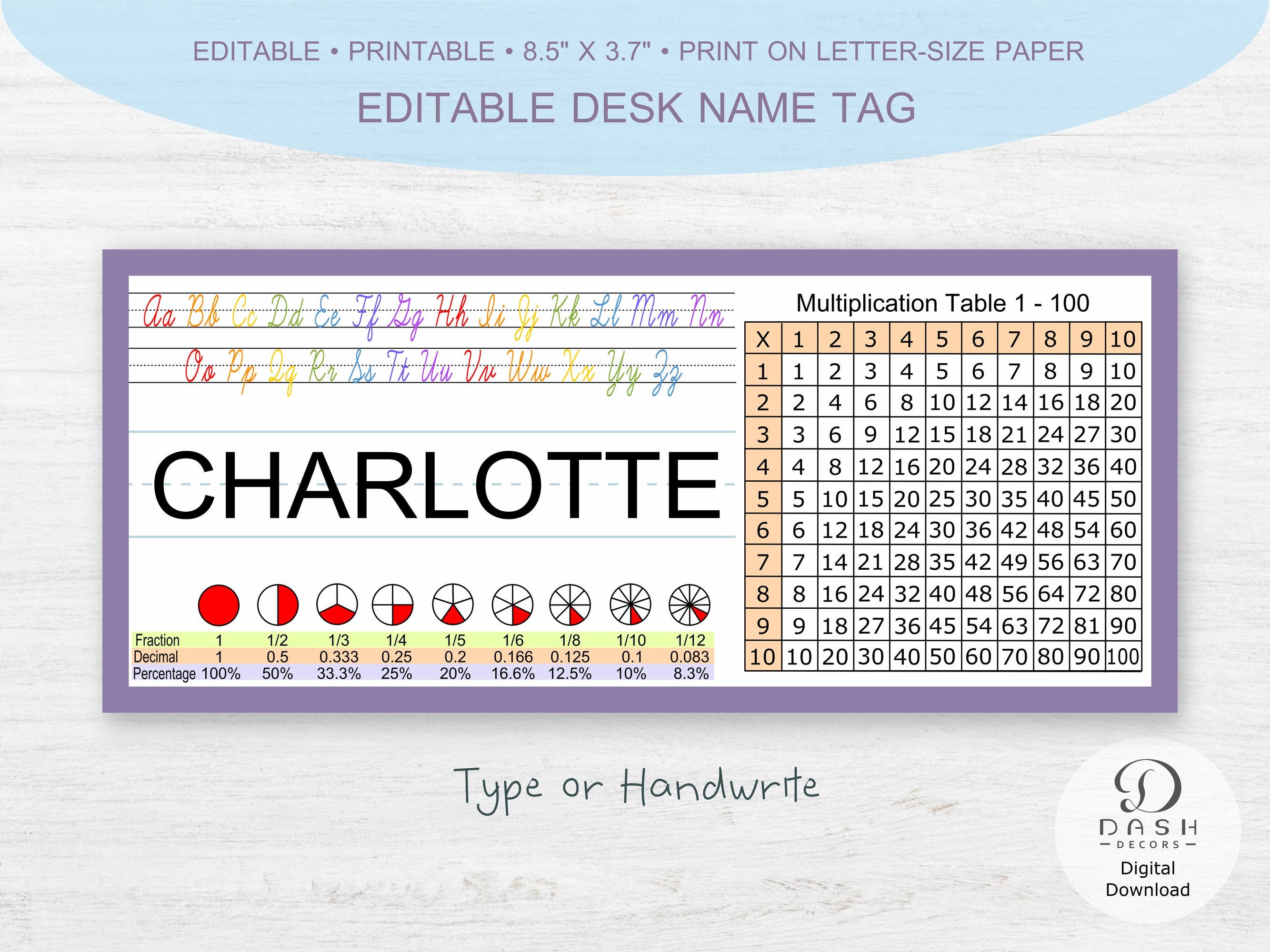 Desk Name Tags Classroom Name Tags & Name Plates for Etsy