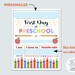 Editable First Day of School Sign for Preschool - Personalized First ...
