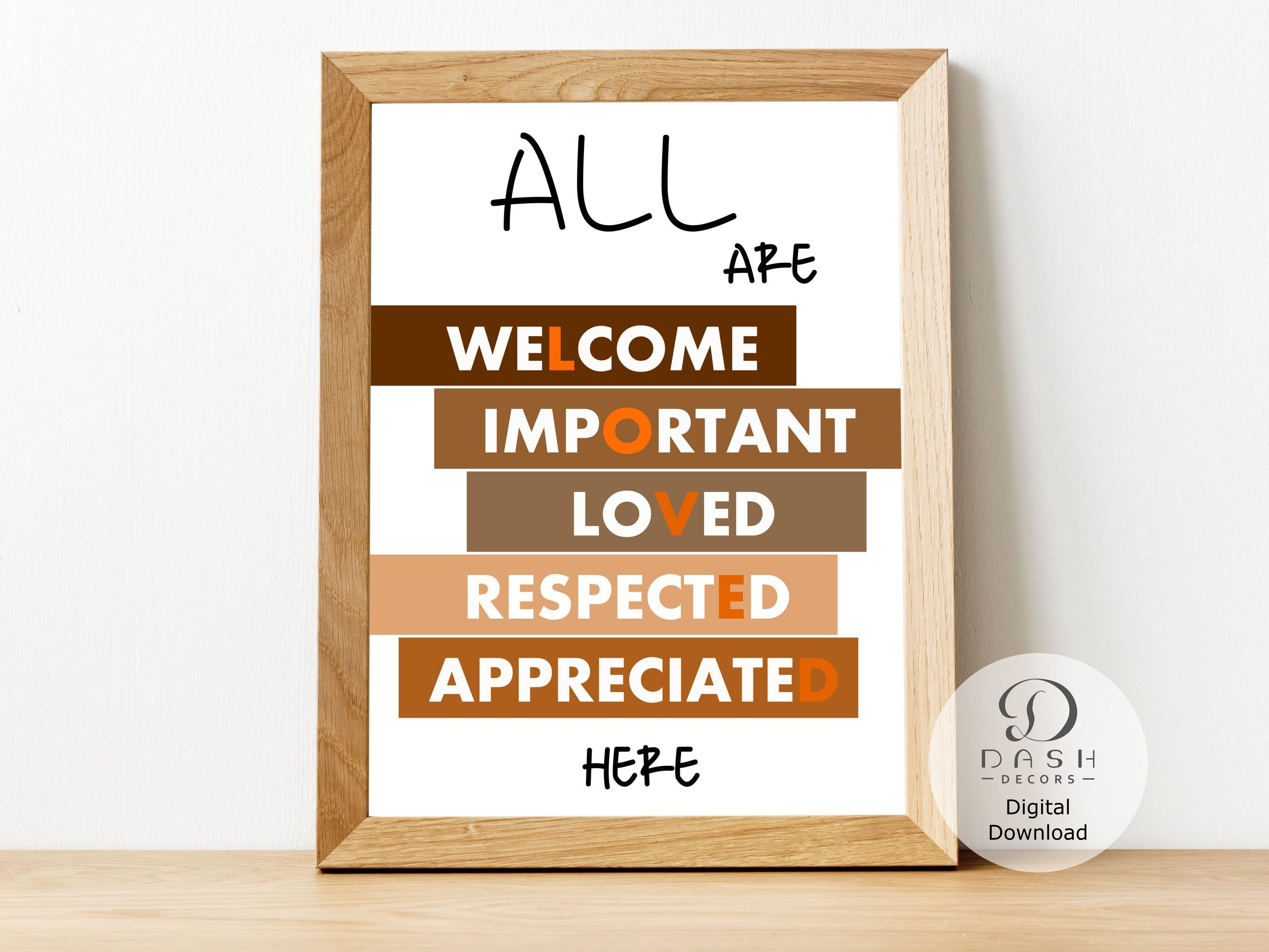 Diversity Inclusion and Equality Poster for Kids Printable - Etsy