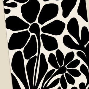 Black and Beige Floral Art Print