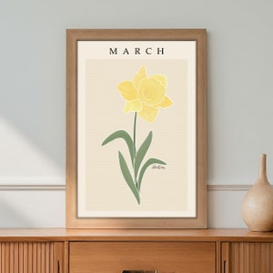 Personalized March Daffodil Birth Flower Print