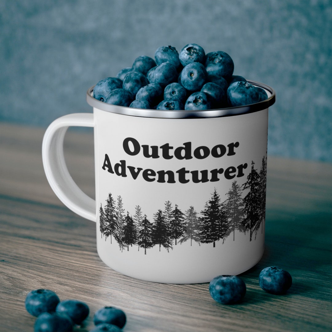 Personalized Enamel Camping Cup 12 Oz Forest Campfire Mug Etsy
