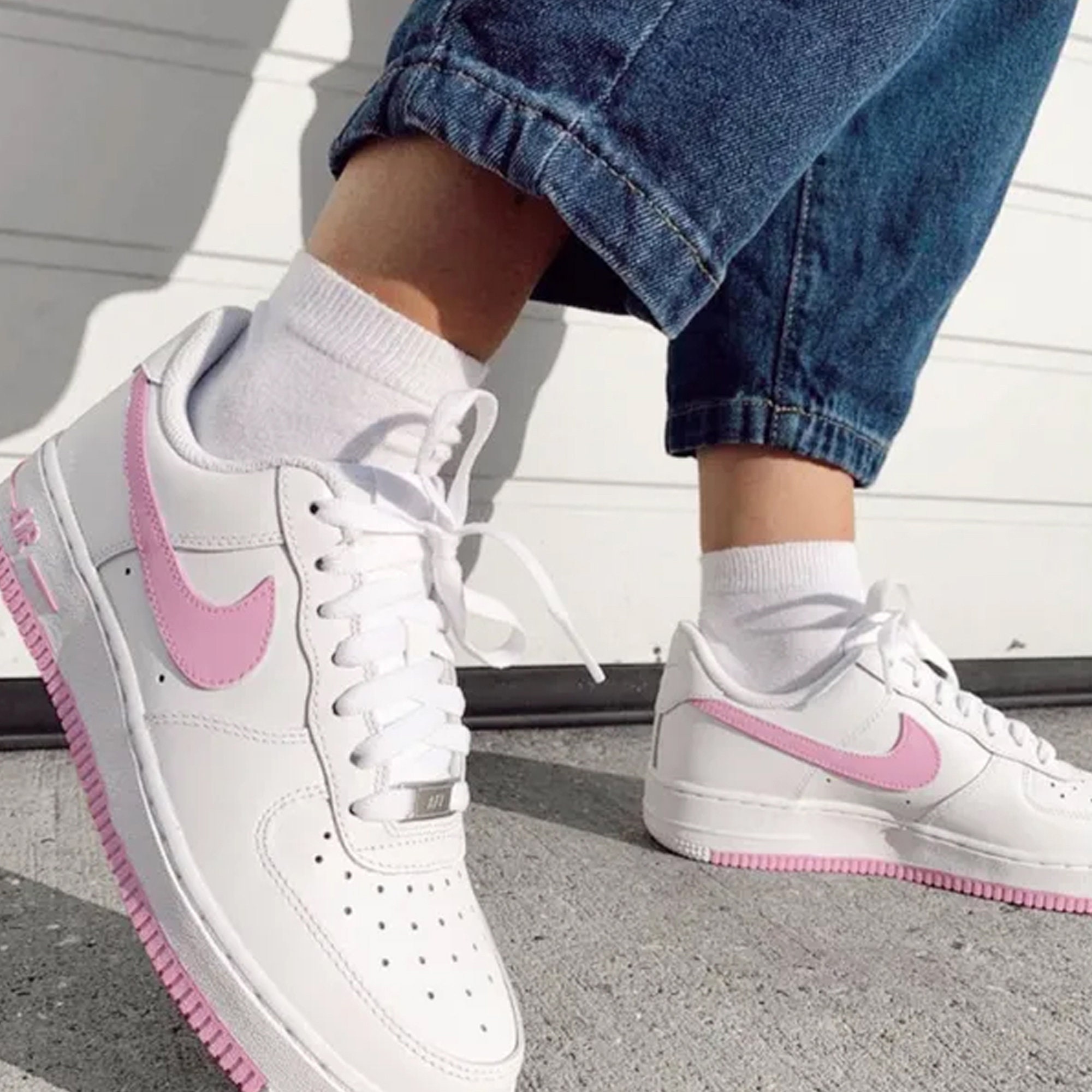 Baby Pink Custom Air Force 1 Low Sneaker Adults Shoe Cute Pink | Etsy