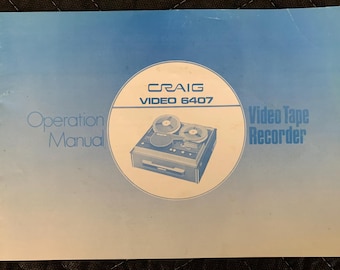 Vintage Craig Video Tape Recorder Manual