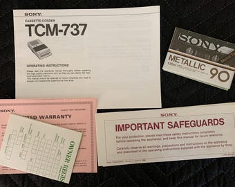 Vintage Sony Cassette-Corder Operating Manual