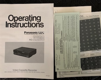 Vintage Panasonic VCR Manual