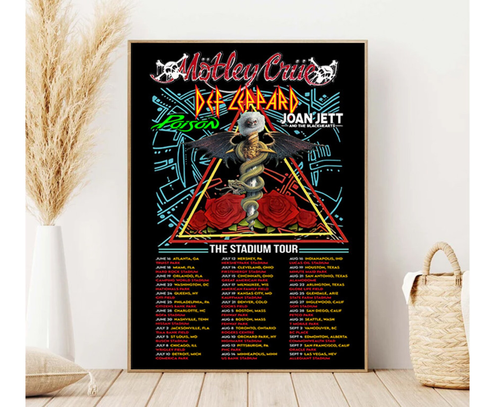 The Stadium Tour Motley Crue Def Leppard Poison Joan Jett & the Blackhearts Poster