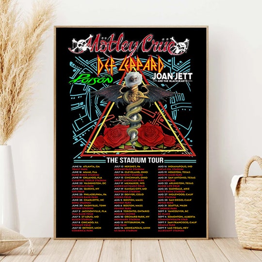 The Stadium Tour Motley Crue Def Leppard Poison Joan Jett & the Blackhearts Poster