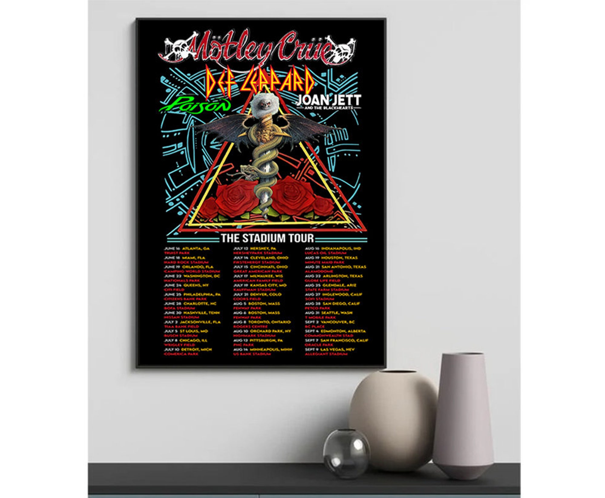 The Stadium Tour Motley Crue Def Leppard Poison Joan Jett & the Blackhearts Poster