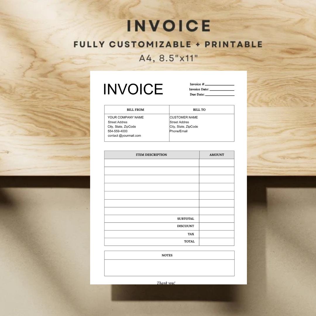 Diw Invoice Editable Invoice Template 2026 | Professional Business Form, Canva ...