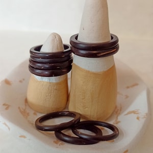 RING for any occasion, Coconut Shell Band RING, Eco Friendly ring with sustainable hemp gift bag, up-cycled Coconut Shell Rings
